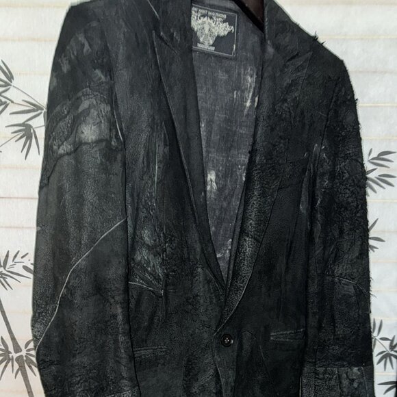 Rare 🔥 Tuesday Night Band Practice Distress Suede Leather Jacket Men Size S - Picture 1 of 13